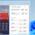 Giao diện widget thời tiết trên bảng tiện ích Windows 11 hiển thị dự báo chi tiết
