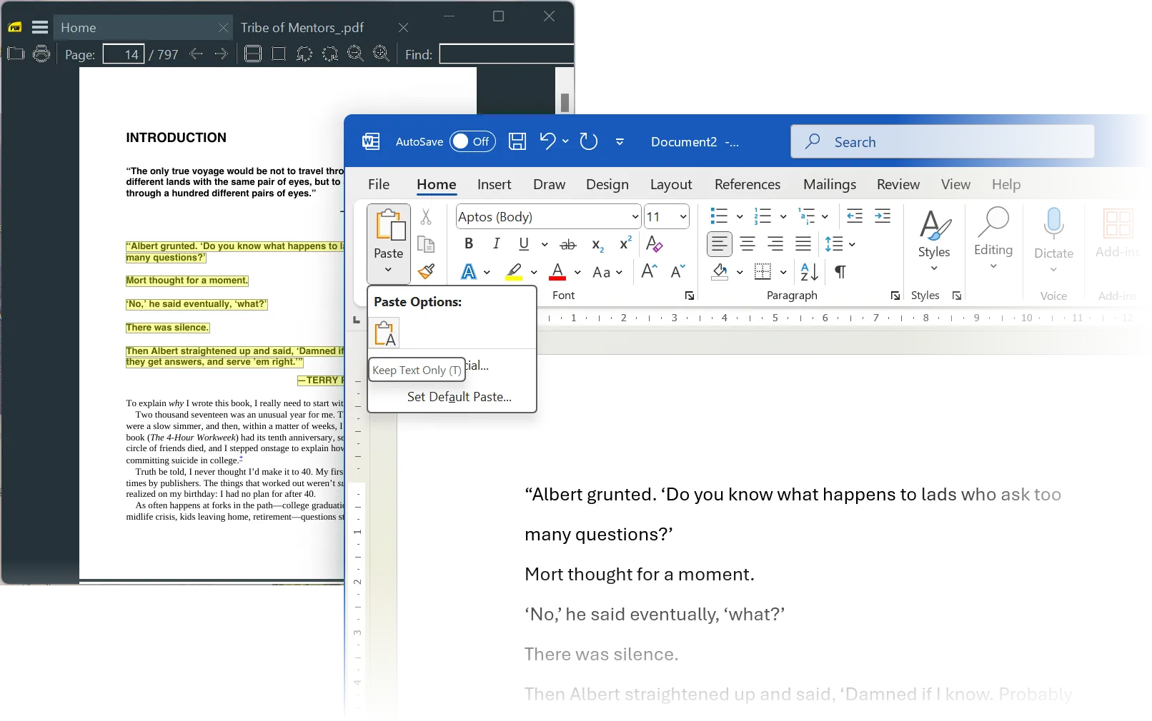 Gỡ bỏ định dạng khi paste văn bản thuần túy trong Microsoft Word
