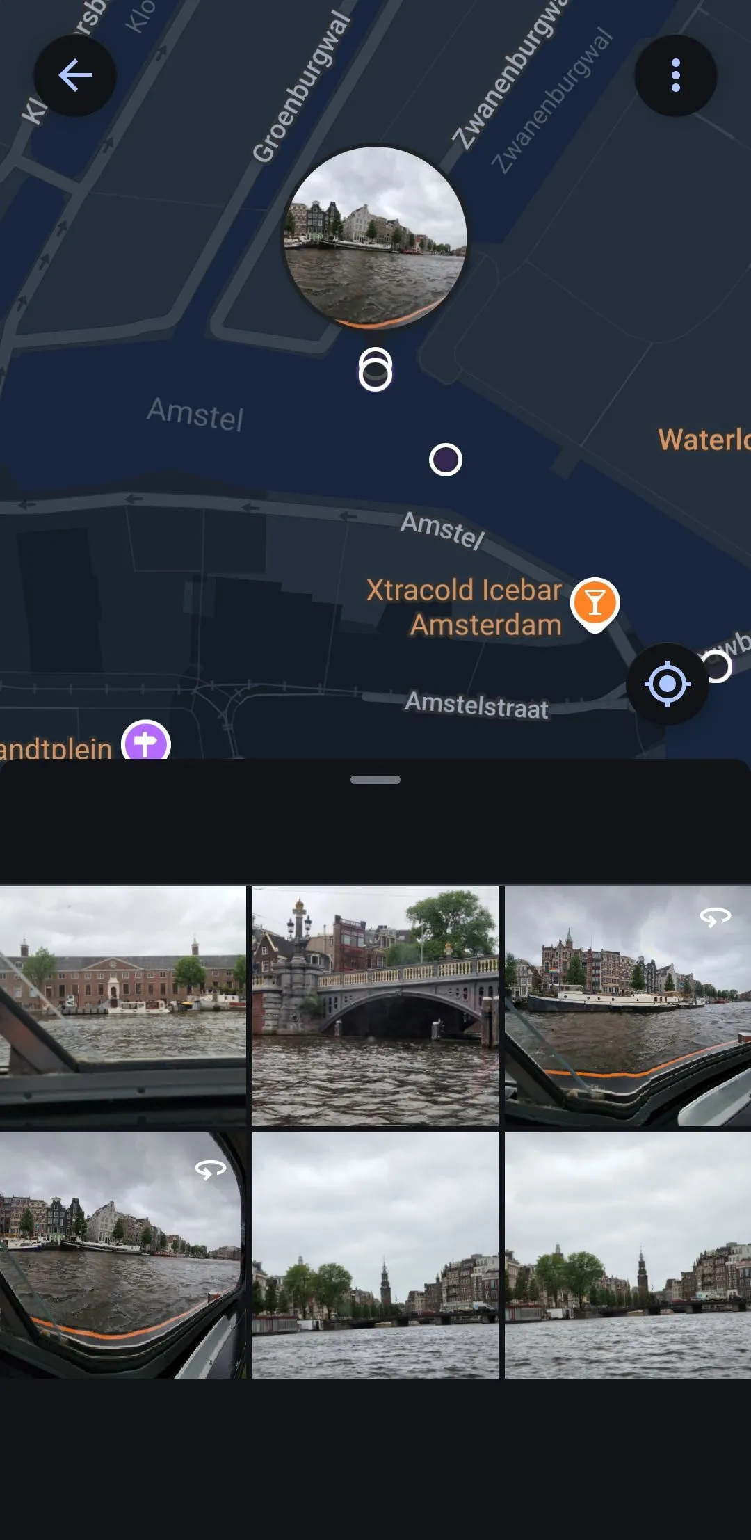 Google Photos hiển thị bản đồ với vị trí và ảnh tương ứng