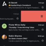 Hành động vuốt sang phải để lưu trữ email trong ứng dụng Gmail