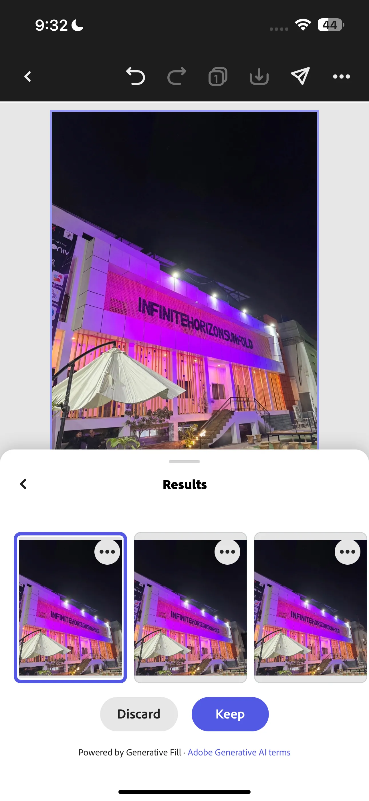 Hình ảnh cuối cùng sau khi xóa cột điện bằng Adobe Express AI