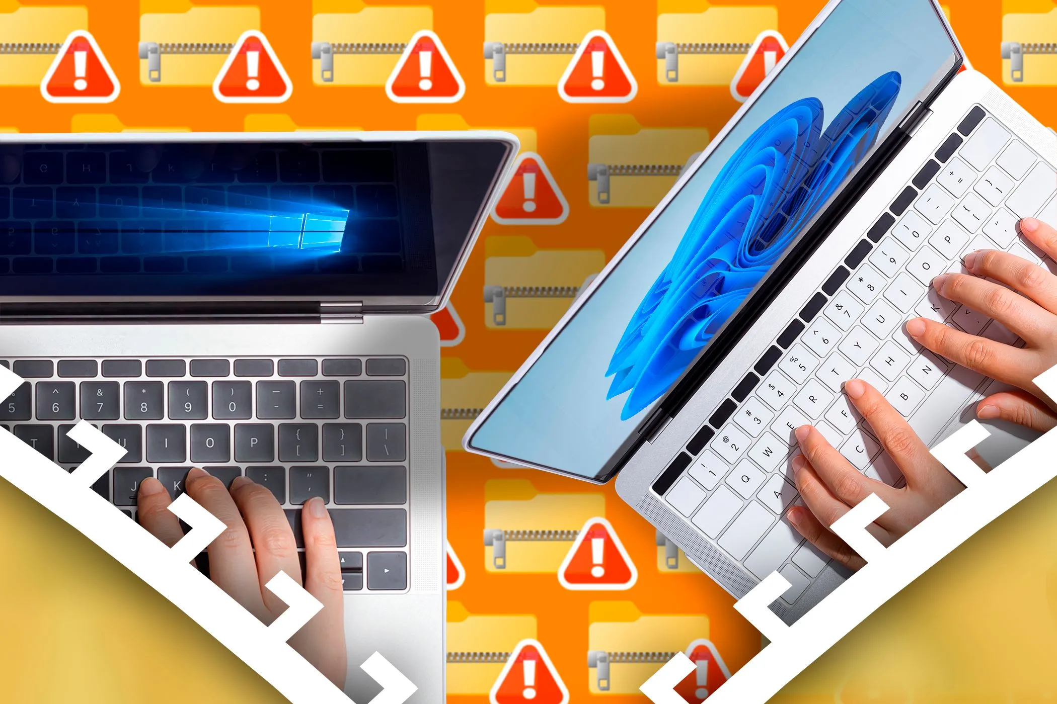Hình ảnh minh họa các vấn đề có thể xảy ra với sao lưu dữ liệu trên máy tính Windows, bao gồm lỗi file nén và nguy cơ mất dữ liệu từ đám mây.