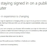 Hình ảnh một thiết bị công cộng hiển thị lời khuyên đăng xuất để bảo vệ thông tin cá nhân