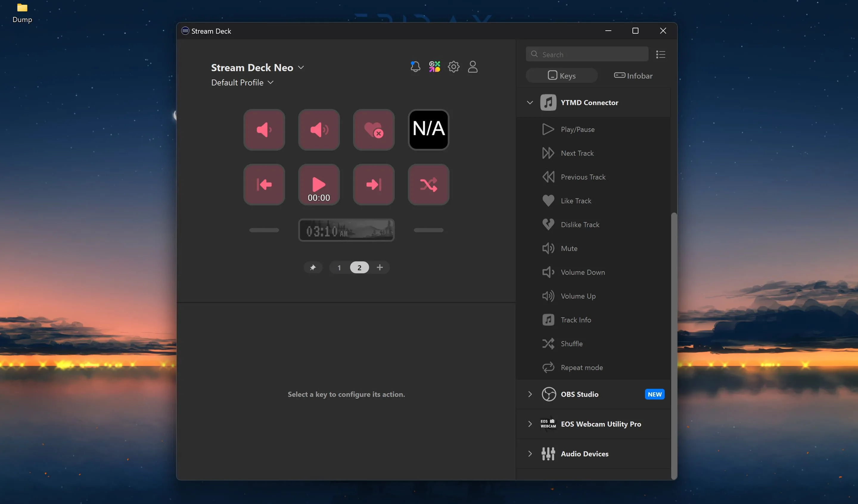 Hình ảnh plugin YTMD trên thiết bị Elgato Stream Deck tích hợp điều khiển nhạc YouTube Music hiệu quả