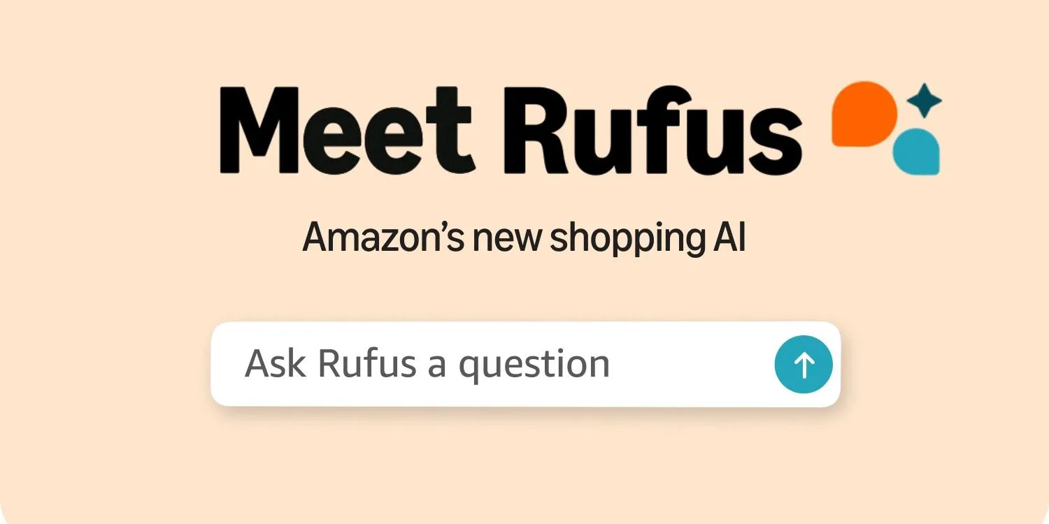 Hình ảnh quảng cáo cho Rufus, trợ lý mua sắm AI thế hệ mới của Amazon được khuyến nghị thay thế Inspire.