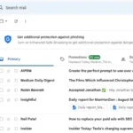 Hộp thư đến Gmail với nhiều email chưa đọc, minh họa tình trạng email quá tải cần quản lý