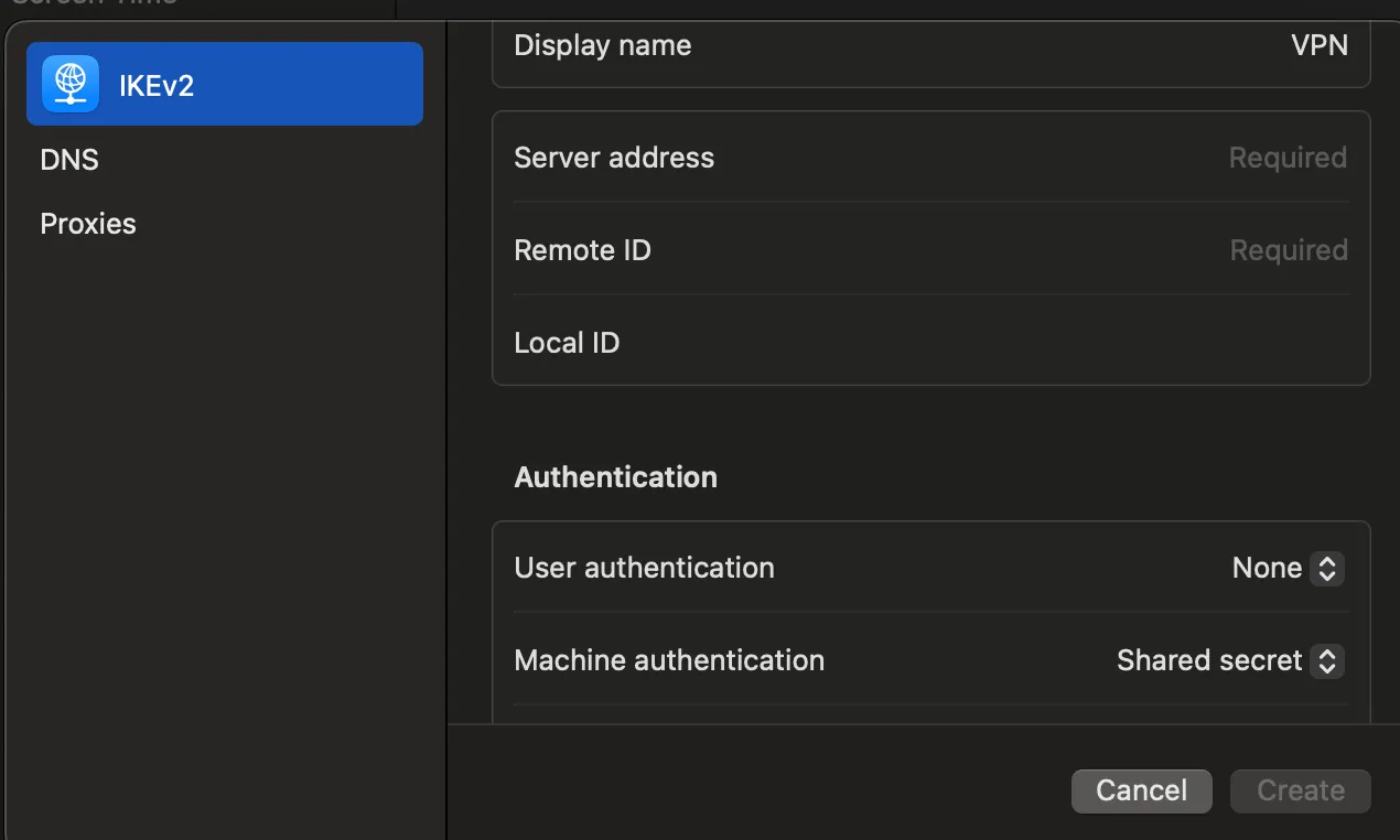 Hướng dẫn cấu hình VPN thủ công trên hệ điều hành macOS