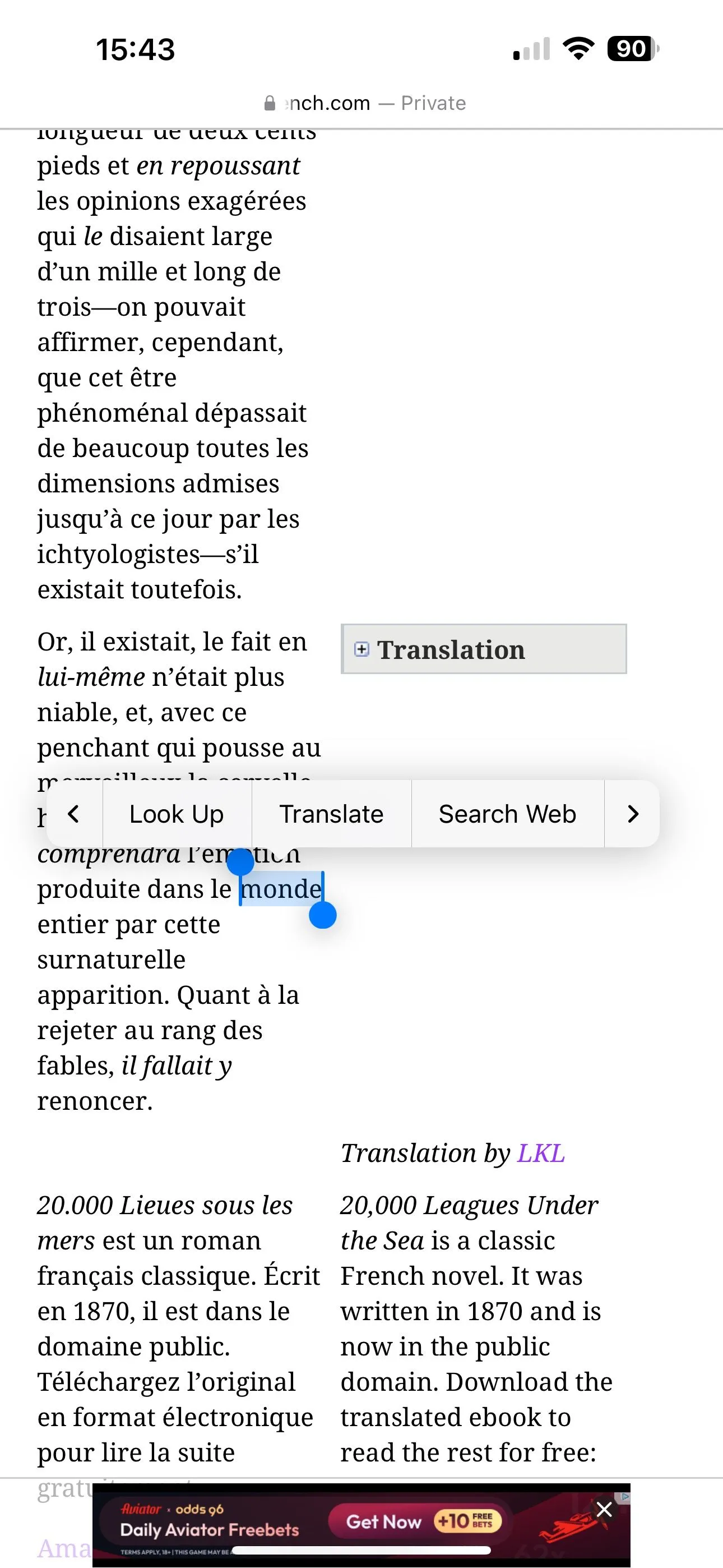 Hướng dẫn sử dụng tính năng Tra cứu trên iPhone để xem định nghĩa từ đa ngôn ngữ.