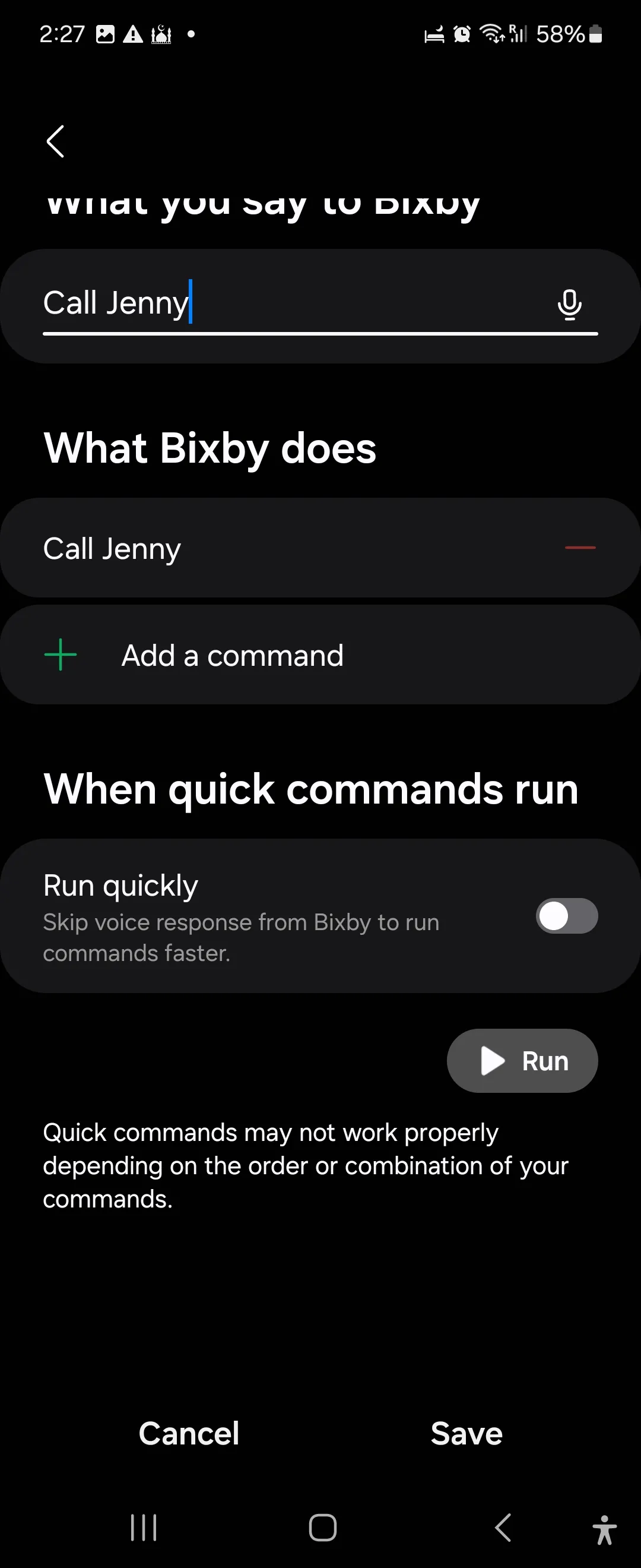 Hướng dẫn tạo lệnh nhanh mới trong Bixby trên Samsung Galaxy Flip 6