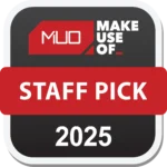 Huy hiệu giải thưởng MakeUseOf Staff Pick 2025 cho reMarkable Paper Pro