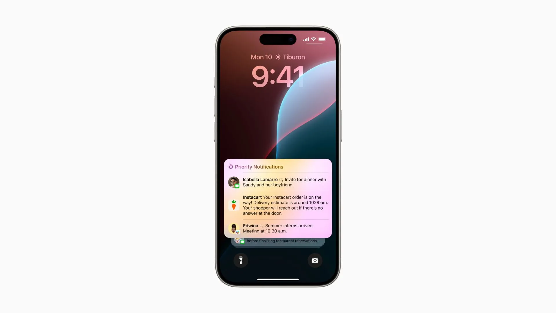 iPhone hiển thị các thông báo được AI phân loại ưu tiên, giúp người dùng tập trung vào tin nhắn quan trọng.