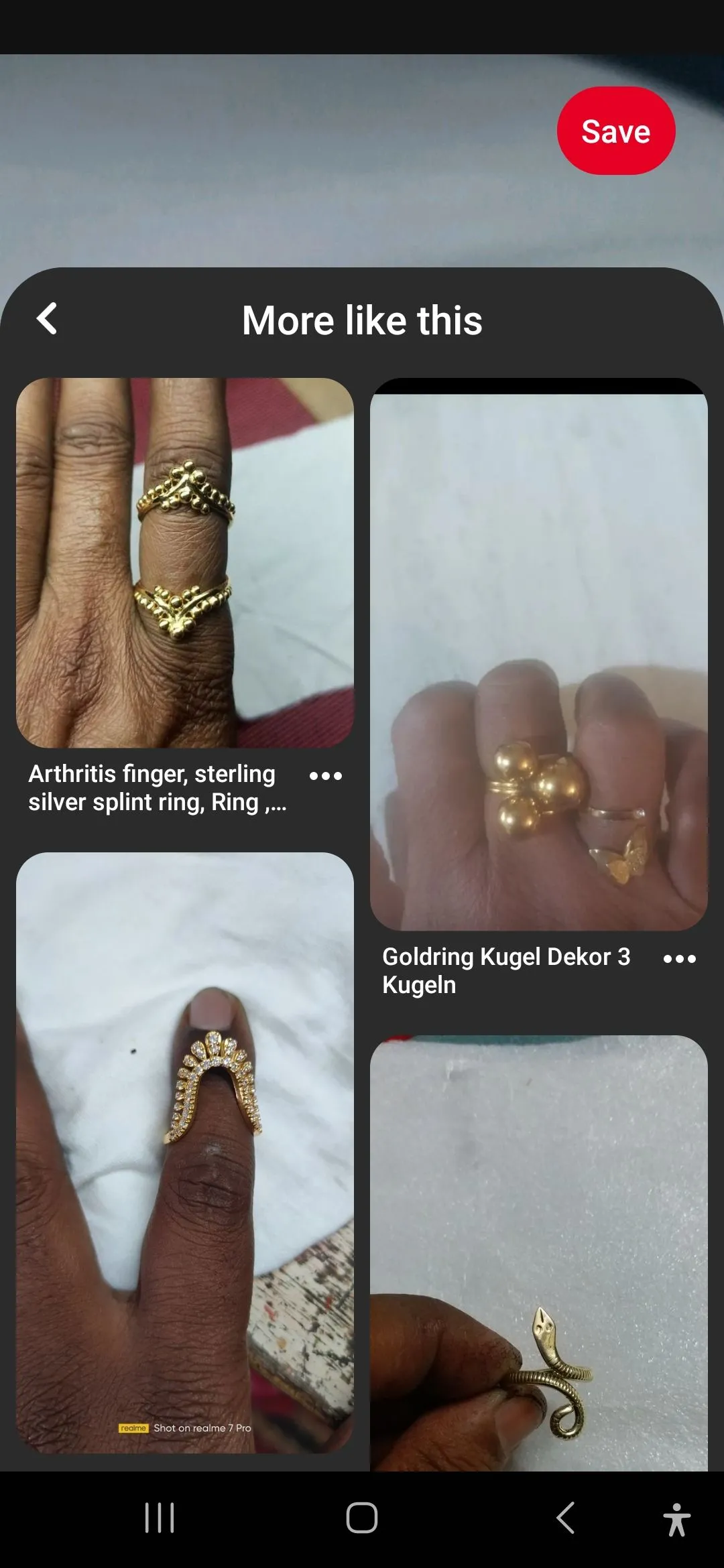 Kết quả tìm kiếm hình ảnh trên Pinterest hiển thị các thiết kế và sản phẩm tương tự