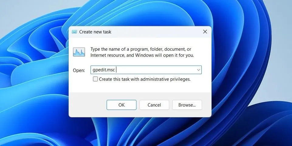 Khởi chạy Local Group Policy Editor từ Task Manager