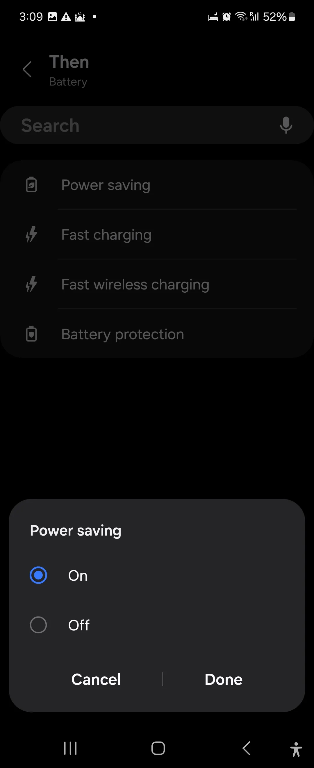 Kích hoạt tính năng Tiết kiệm pin tự động trong ứng dụng Chế độ và Quy trình Samsung