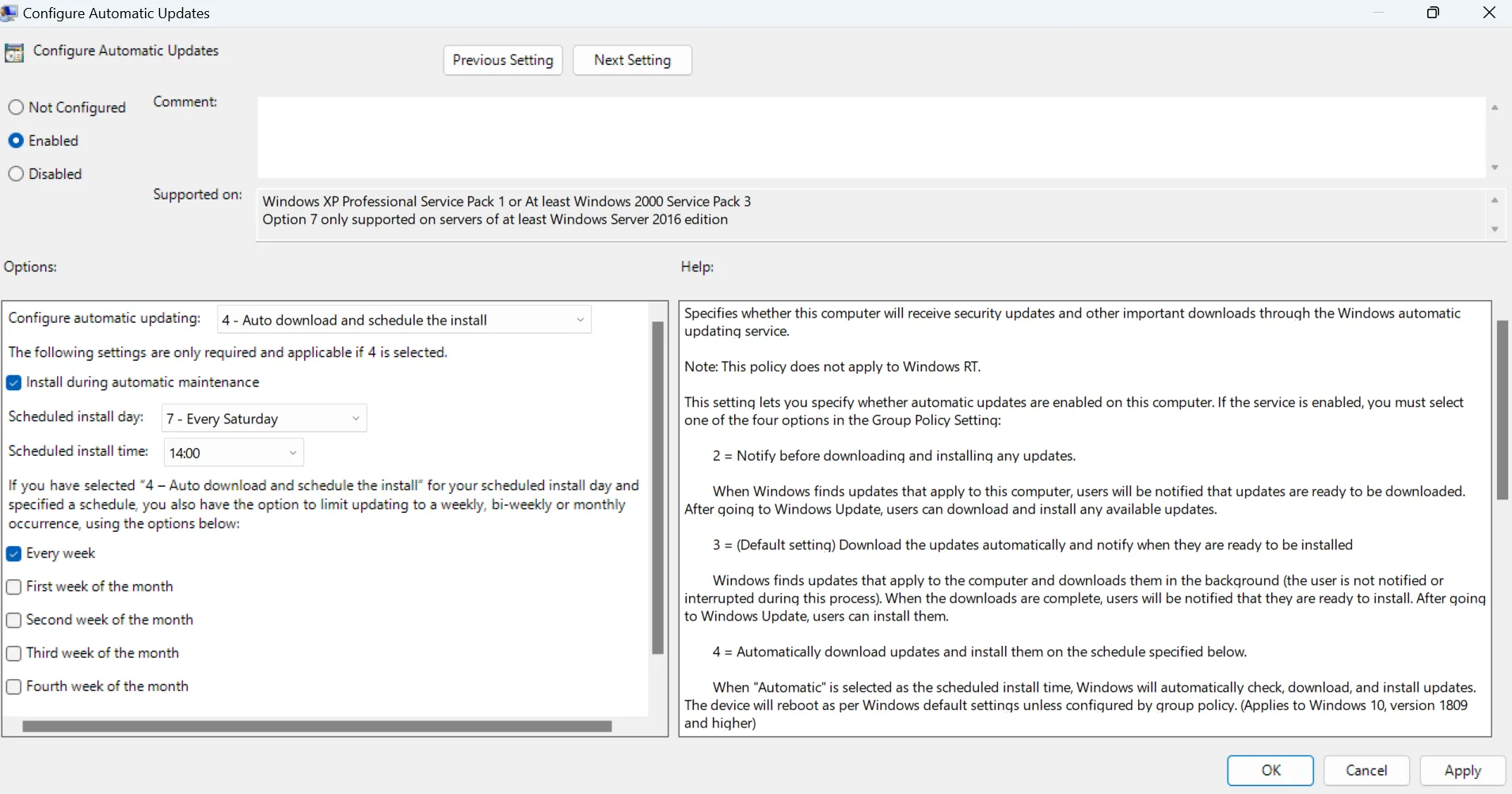 Kiểm soát thời gian và ngày cập nhật Windows bằng Group Policy Editor