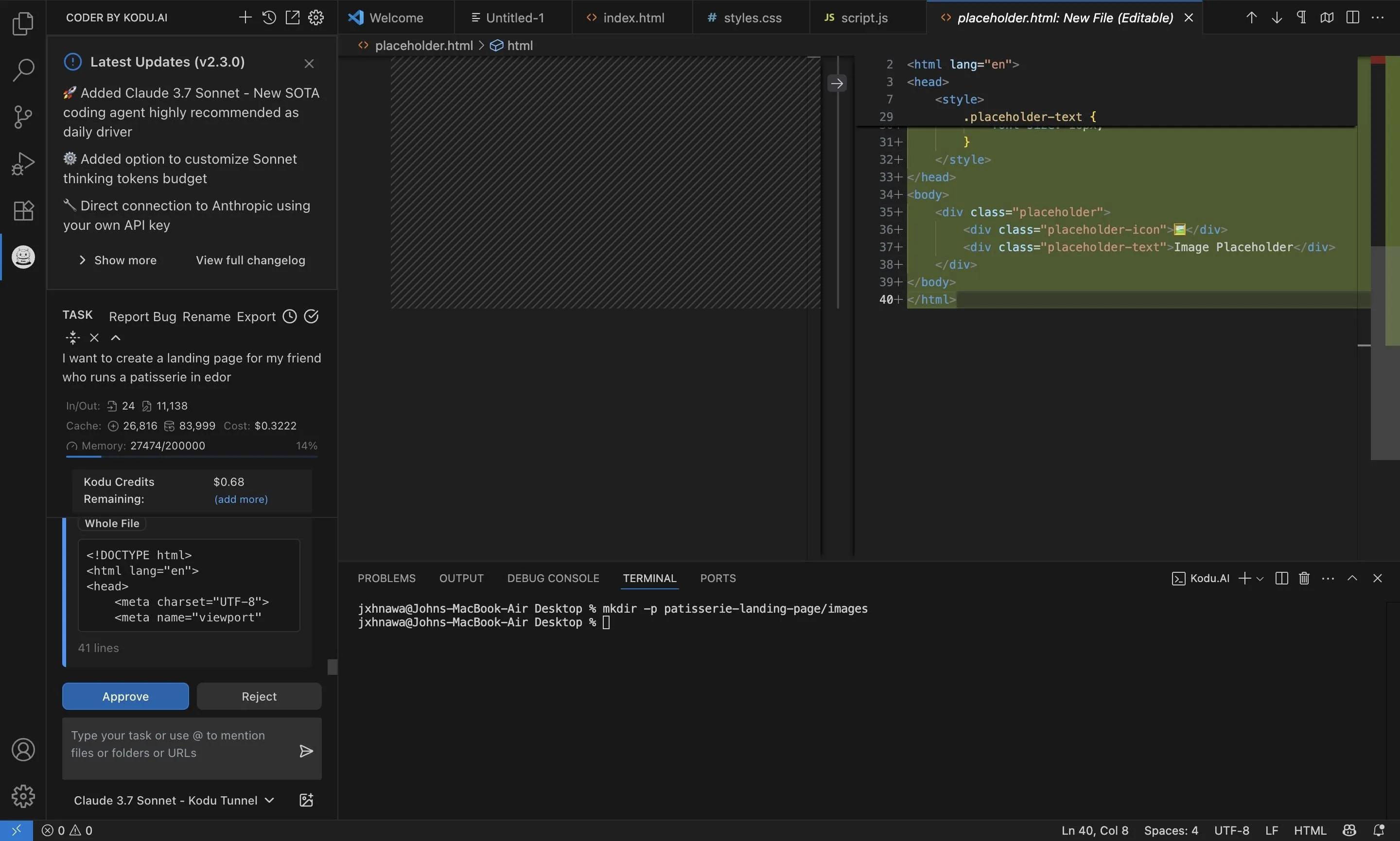 Kodu AI tích hợp trong giao diện VS Code hỗ trợ lập trình viên.