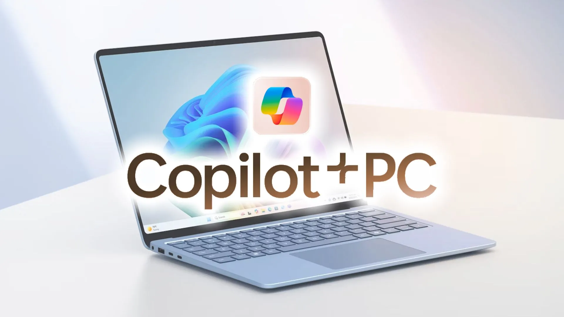 Laptop Microsoft Surface AI với thương hiệu Copilot, biểu trưng cho các tác vụ AI vẫn ưu tiên xử lý đám mây