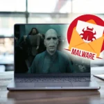 Mã độc Voldemort trên màn hình máy tính xách tay biểu thị nguy cơ độc hại từ dark web