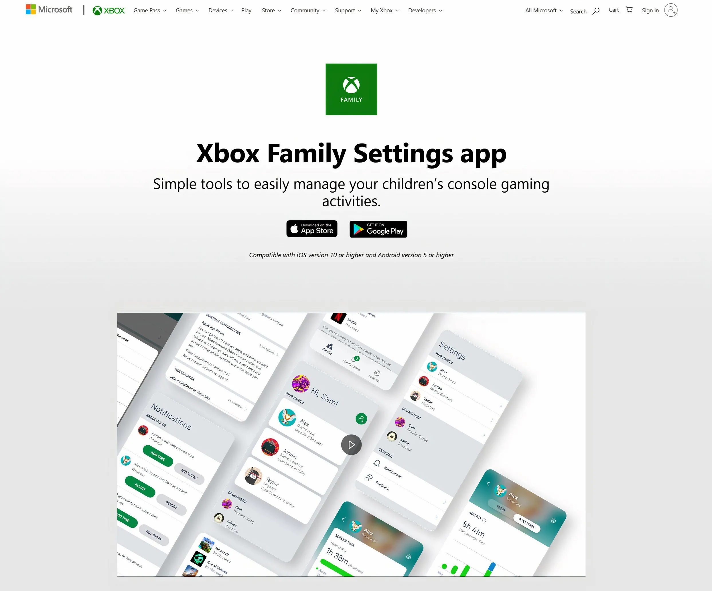 Màn hình cài đặt giới hạn thời gian sử dụng thiết bị trong ứng dụng Microsoft Family Safety, cho phép tùy chỉnh lịch trình.