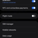 Màn hình cài đặt Kết nối trên giao diện One UI 6.12 của Samsung Galaxy, hiển thị các tùy chọn mạng và Wi-Fi