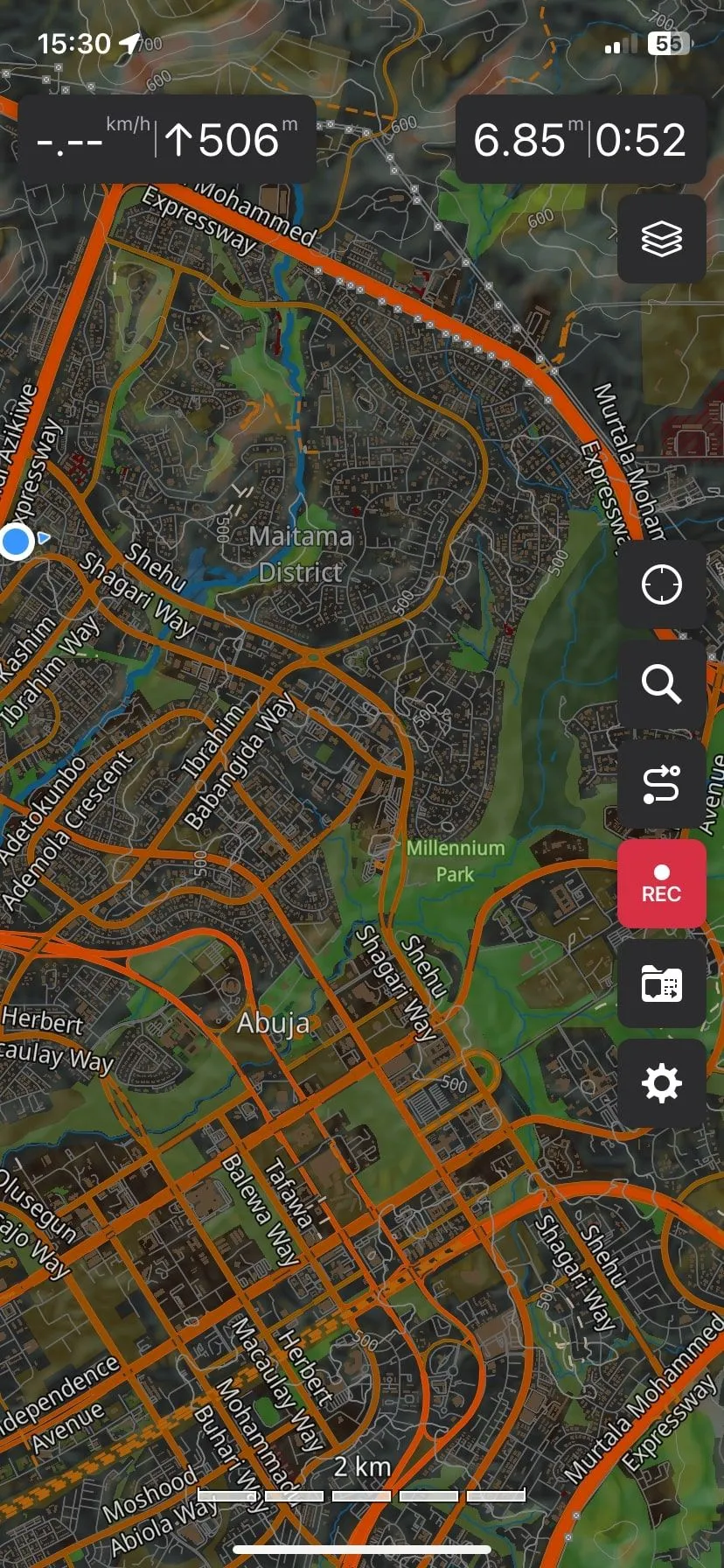 Màn hình chính của Guru Maps, một ứng dụng bản đồ offline mạnh mẽ cho iPhone
