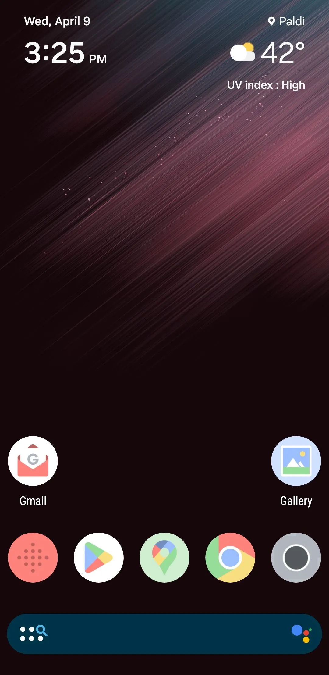 Màn hình chính điện thoại Android với các biểu tượng ứng dụng được thống nhất bằng Delta Icon Pack, tạo giao diện hài hòa.