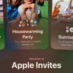 Màn hình chính ứng dụng Apple Invites trên iPhone, nơi người dùng tạo và quản lý lời mời sự kiện kỹ thuật số.