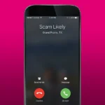 Màn hình điện thoại hiển thị cảnh báo "Scam Likely" (có thể là lừa đảo) khi có cuộc gọi đến, minh họa cho lừa đảo qua điện thoại.
