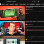 Màn hình giao diện tìm kiếm YouTube hiển thị các kết quả video đánh giá sản phẩm công nghệ như điện thoại và tai nghe, giúp người dùng tham khảo trước khi mua sắm.