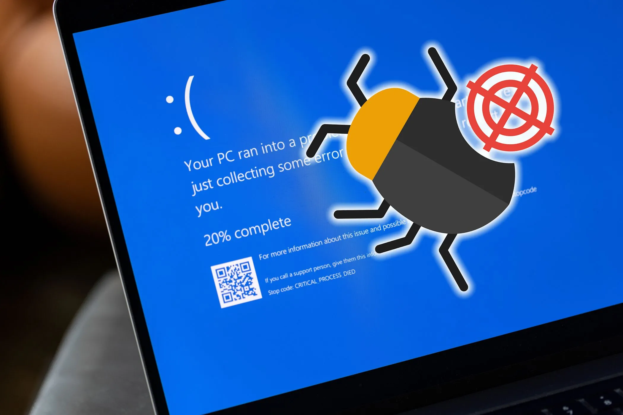 Màn hình lỗi xanh chết chóc (BSOD) trên Windows biểu thị sự cố hệ thống không mong muốn