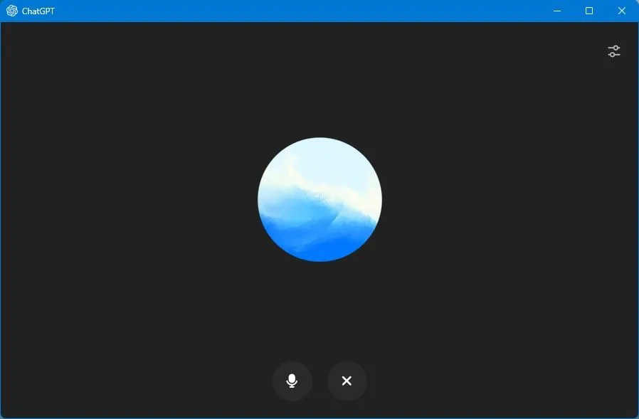 Màn hình lựa chọn giọng nói đa dạng trong chế độ giọng nói của ChatGPT Windows