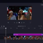 Màn hình Microsoft Clipchamp hiển thị video mẫu từ thư viện nội dung stock mới