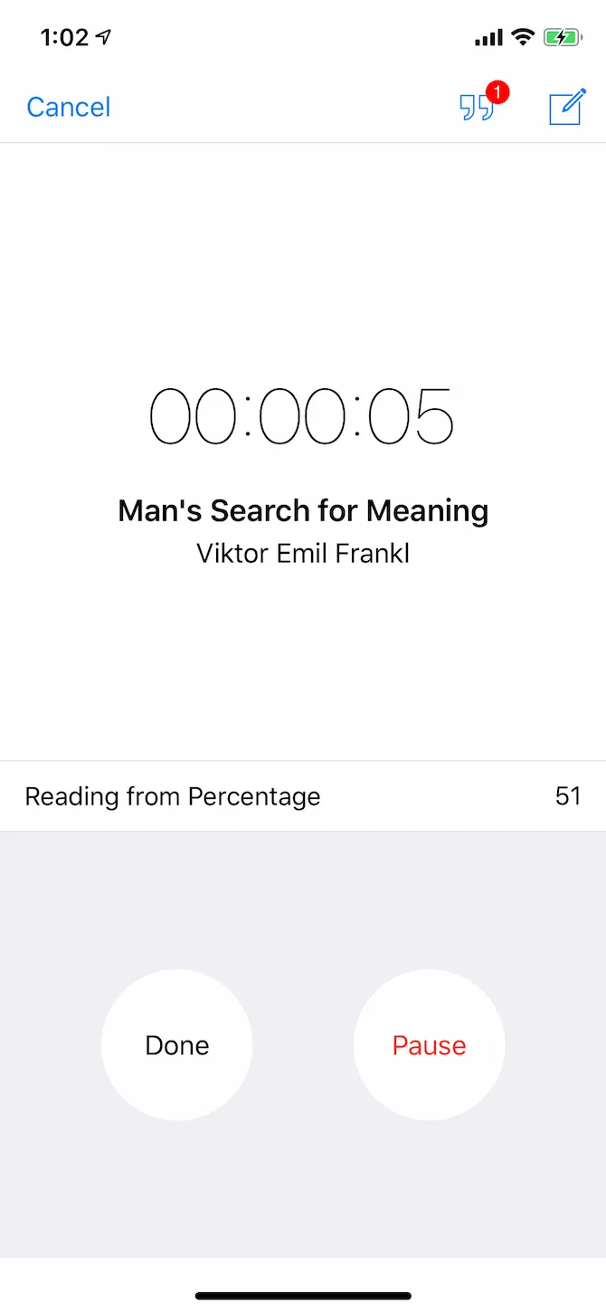 Màn hình thống kê và mục tiêu đọc của ứng dụng Leio trên iPhone