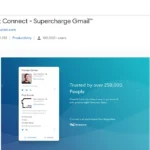 Màn hình tiện ích Clearbit Connect trên Chrome Web Store hiển thị số lượng người dùng và đánh giá.