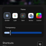 Màn hình tùy chỉnh widget tìm kiếm Google trong ứng dụng Google với các tùy chọn phím tắt.