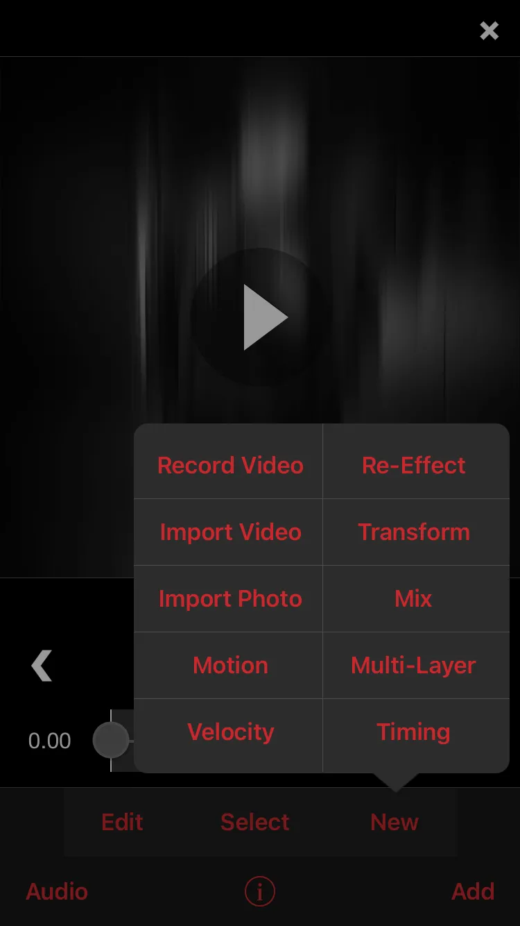 Màn hình tùy chọn tạo nội dung mới trong ứng dụng Video Star, hỗ trợ người dùng tạo video