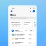 Màn hình ứng dụng 1Password hiển thị các mục liên quan đến vị trí, minh họa tính năng quản lý mật khẩu trên Android.