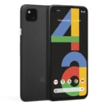 Mặt trước và mặt sau điện thoại Google Pixel 4a với thiết kế nhỏ gọn