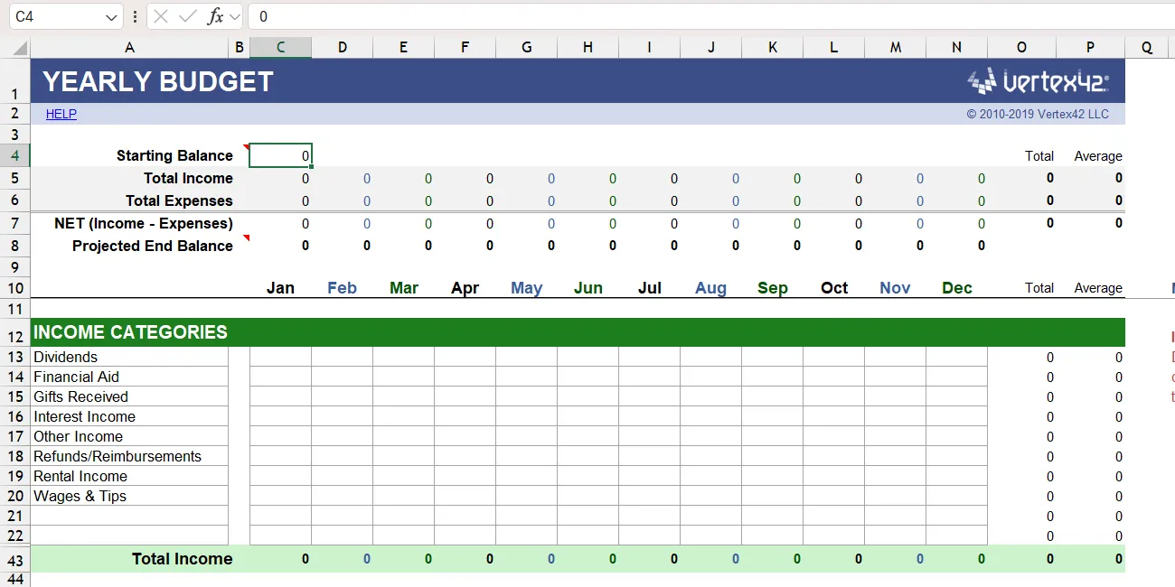 Mẫu Excel quản lý tài chính cá nhân tổng thể với dự báo thu chi hàng năm