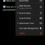 Mẫu ghi chú theo dõi trì hoãn được ghim trong ứng dụng Ghi chú Apple