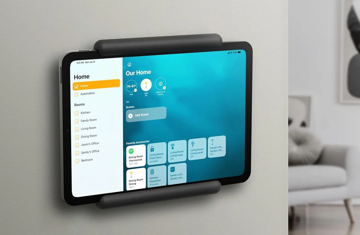 Máy tính bảng iPad được sử dụng làm trung tâm điều khiển nhà thông minh