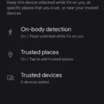 Menu cài đặt Mở khóa mở rộng (Smart Lock) trên điện thoại Android