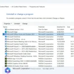 Menu Chương trình và Tính năng trên Windows
