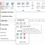 Menu Excel hiển thị cách thêm Data Bars vào dữ liệu số