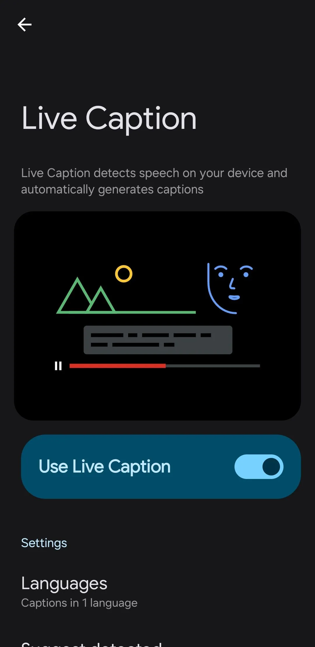 Menu Phụ đề trực tiếp (Live Caption) trên điện thoại Android