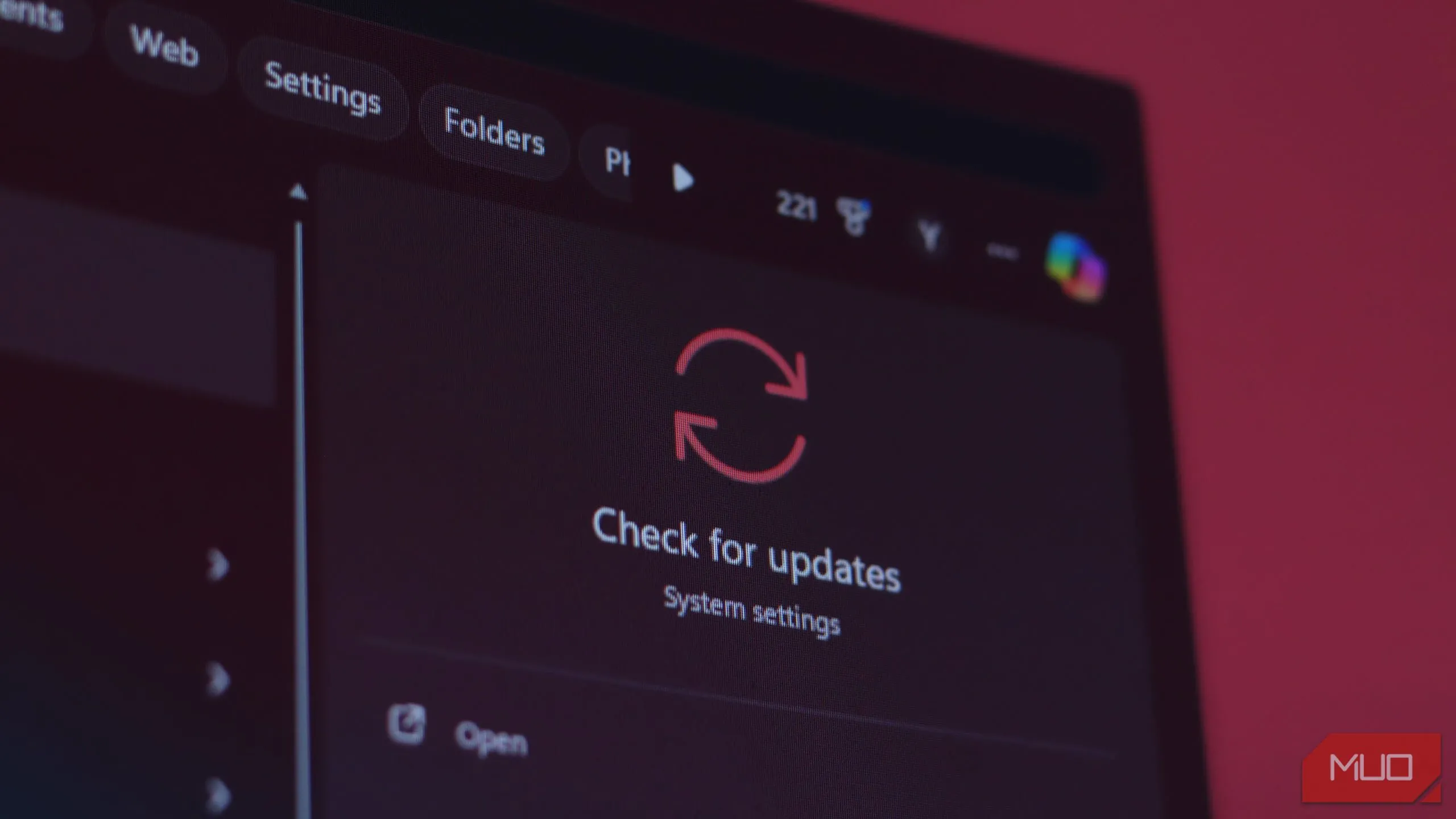Menu tìm kiếm Windows hiển thị 'Windows Update', minh họa tầm quan trọng của Windows Update Medic Service.