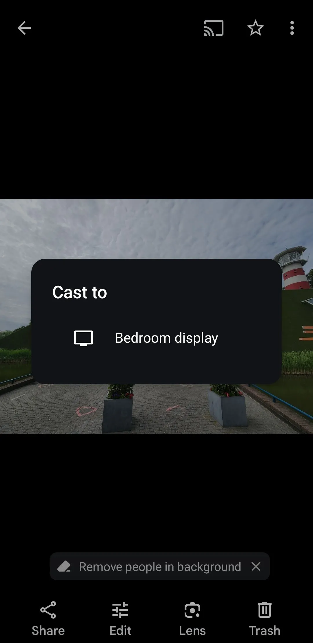 Menu truyền ảnh trong ứng dụng Google Photos