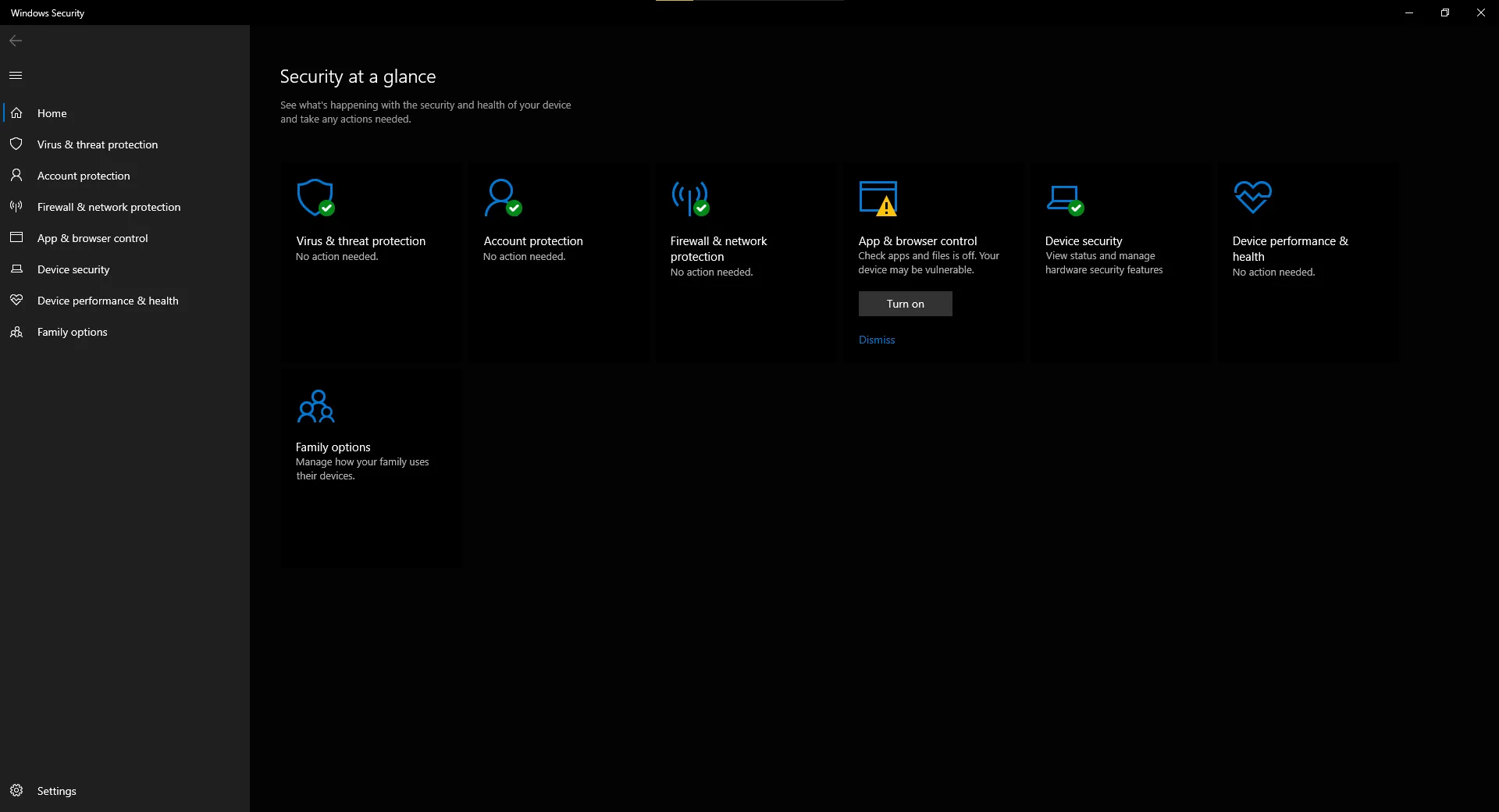 Menu Windows Security hiển thị các tùy chọn quản lý bảo vệ chống virus và mối đe dọa