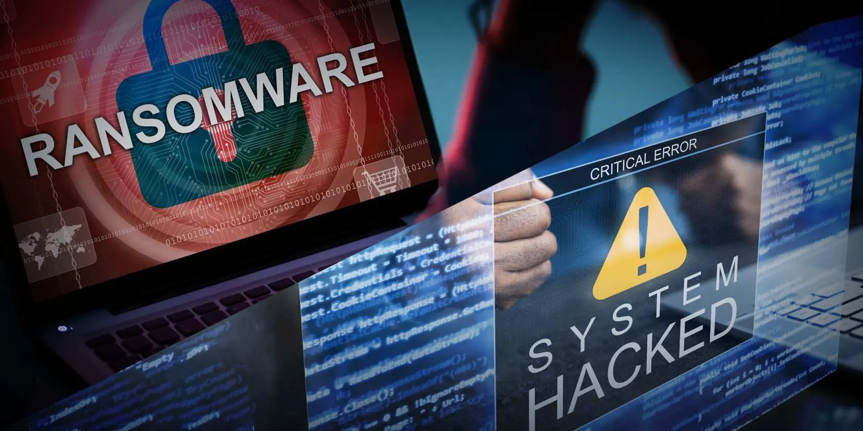 Minh họa so sánh giữa mã độc tống tiền (ransomware) và tống tiền qua mạng (cyber extortion) trên nền tảng tấn công an ninh mạng