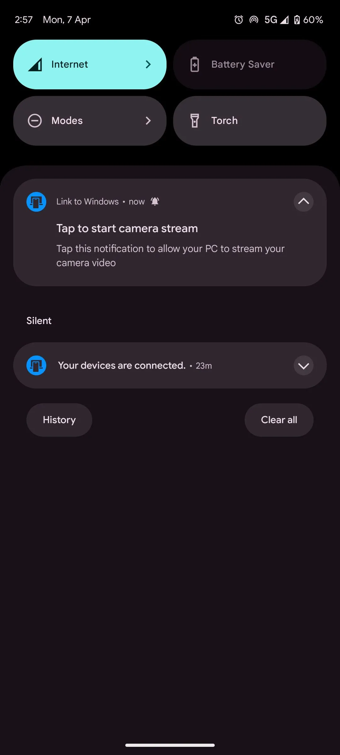 Minh họa tính năng sử dụng điện thoại làm webcam không dây qua Phone Link